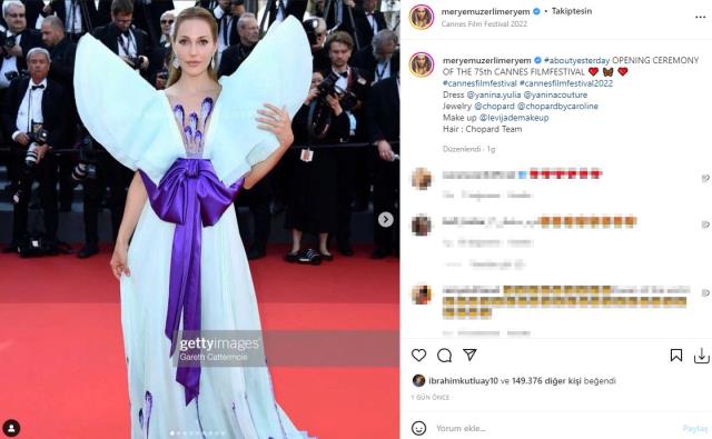 Cannes Film Festivali'nde Meryem Uzerli rüzgarı!  Kıyafetleri ve duruyla göz kamaştırıyor