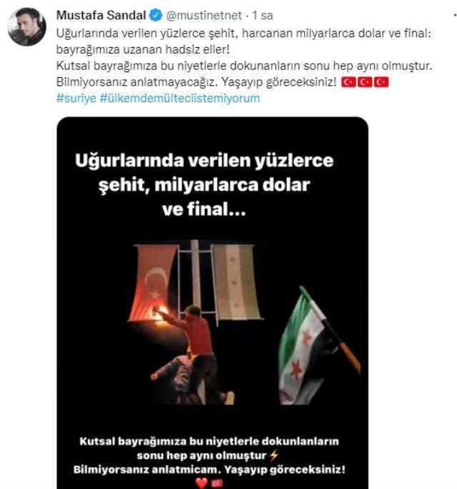 Suriye'de Türk bayrağının yakıldığını gören Mustafa Sandal öfke kustu: Hadsiz eller