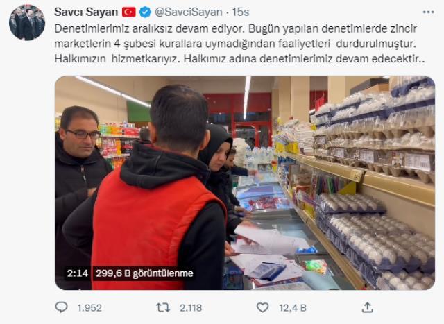 Denetimler hız kesmiyor!  Çankırı'da 2 zincir market evrak eksikliği nedeniyle kapatıldı