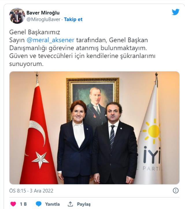 AK Partili Orhan Miroğlu'nun yeğeni Akşener'in sözleri oldu
