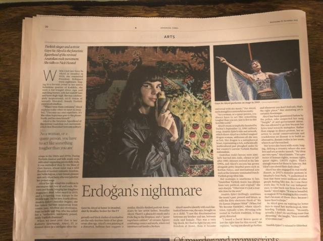 Gaye Su Akyol'un röportajını 'Erdoğan'ın kabusu' söyleyerek yayınlayan Financial Times, başlığını sahibi