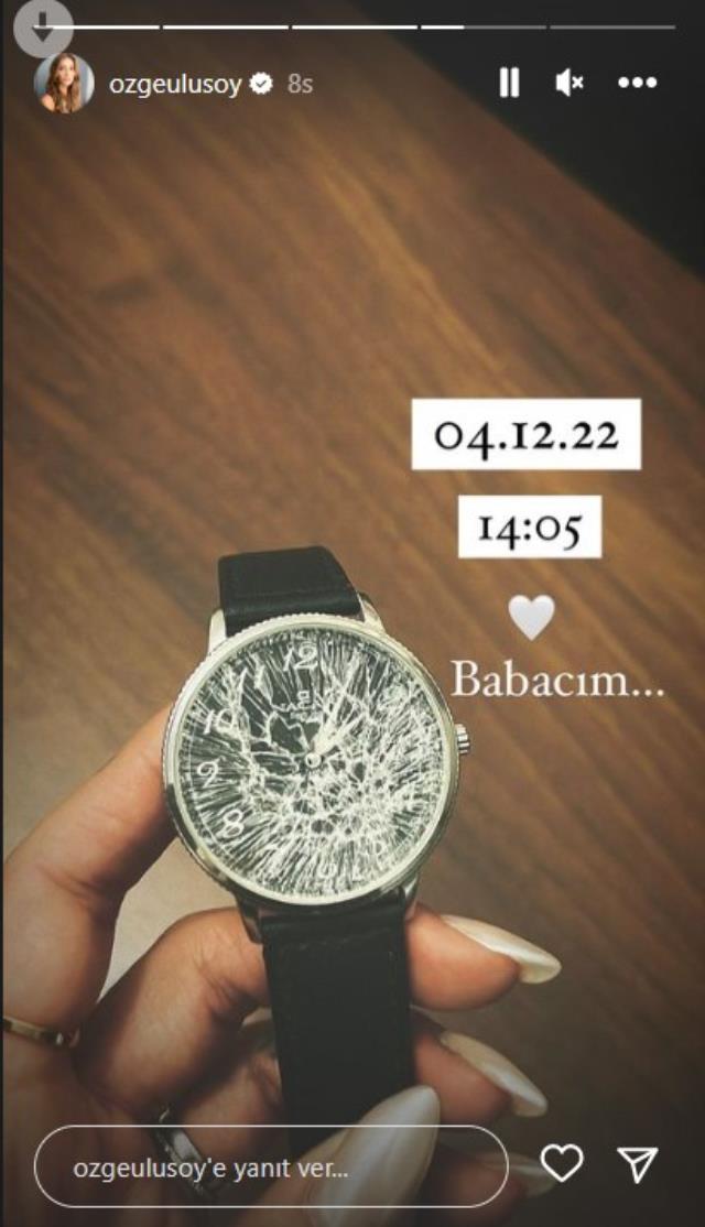 Ölüm acısı yaşayan Özge Ulusoy, babası kaza sırasında kırılan saatini paylaştı