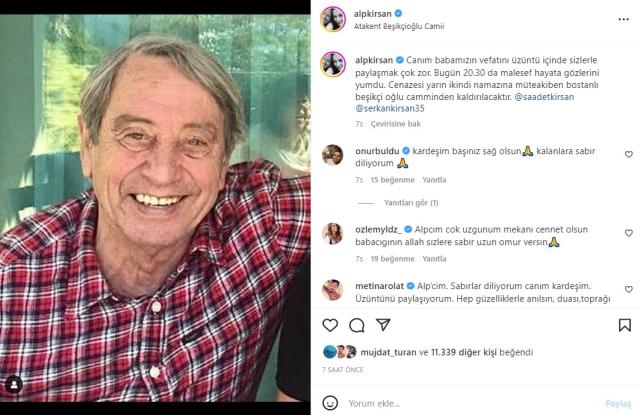 Oyuncu Alp Kırşan'ın babası hayatını kaybetti