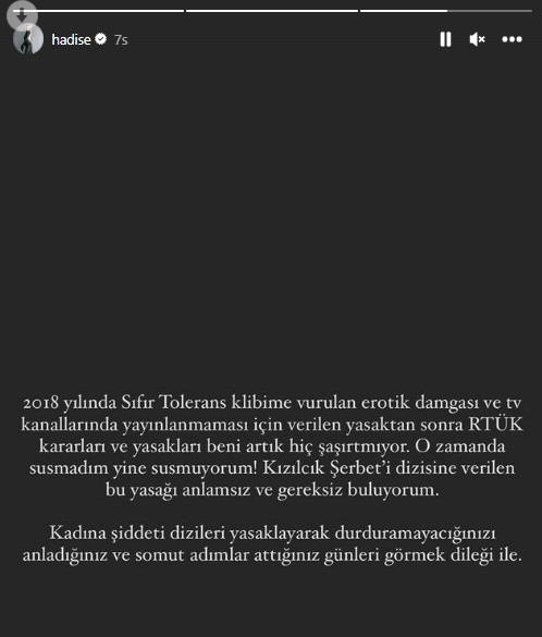 RTUK Show TV ekranlarinda yayinlanan Kizilcik Serbeti dizisindeki kadina siddet